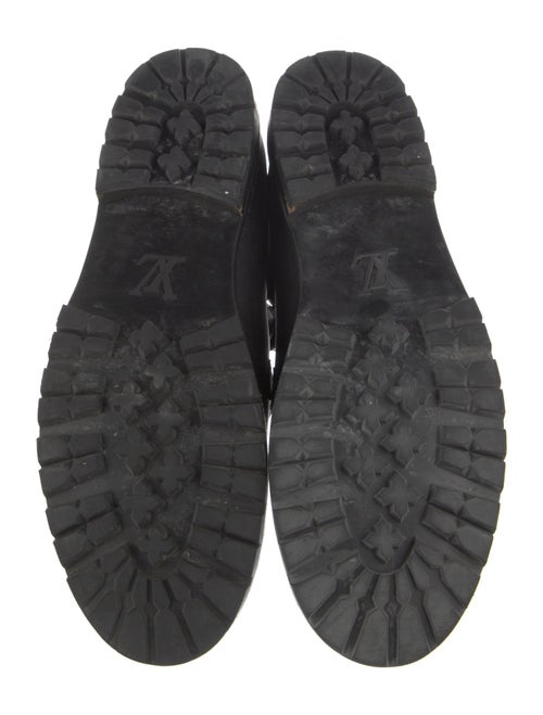 Louis Vuitton Damier Ebene Pattern Leather Lace-Up Boots