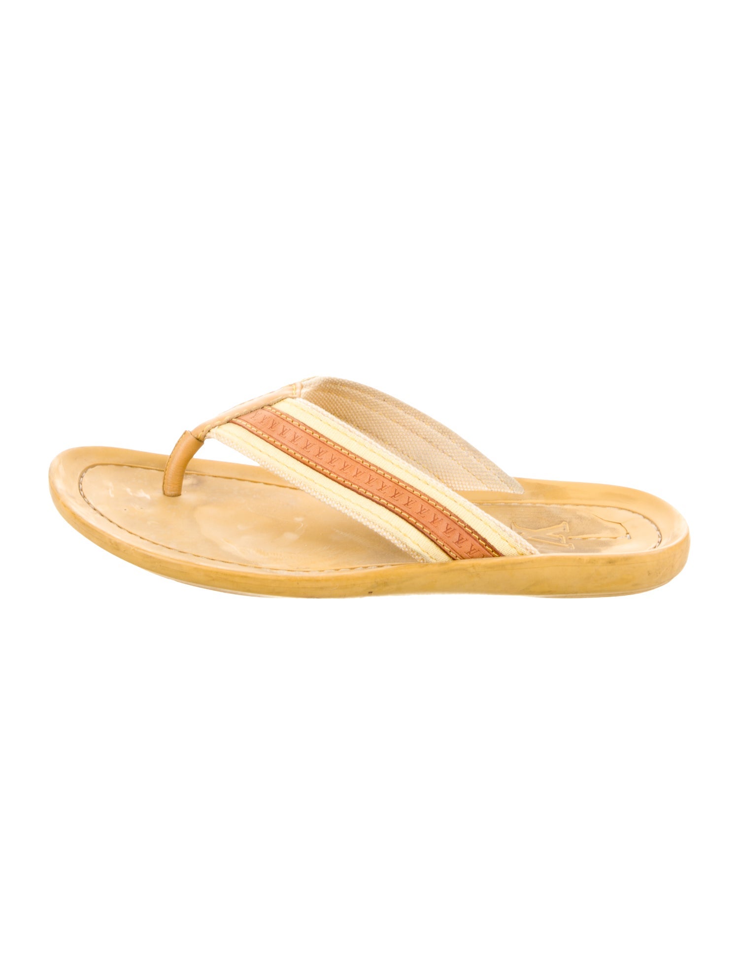 Louis Vuitton Rubber Colorblock Pattern Flip Flops
