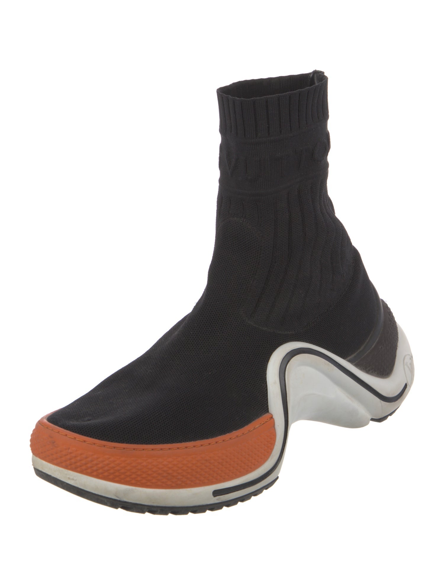 Louis Vuitton LV Monogram Embroidered Accent Sock Sneakers