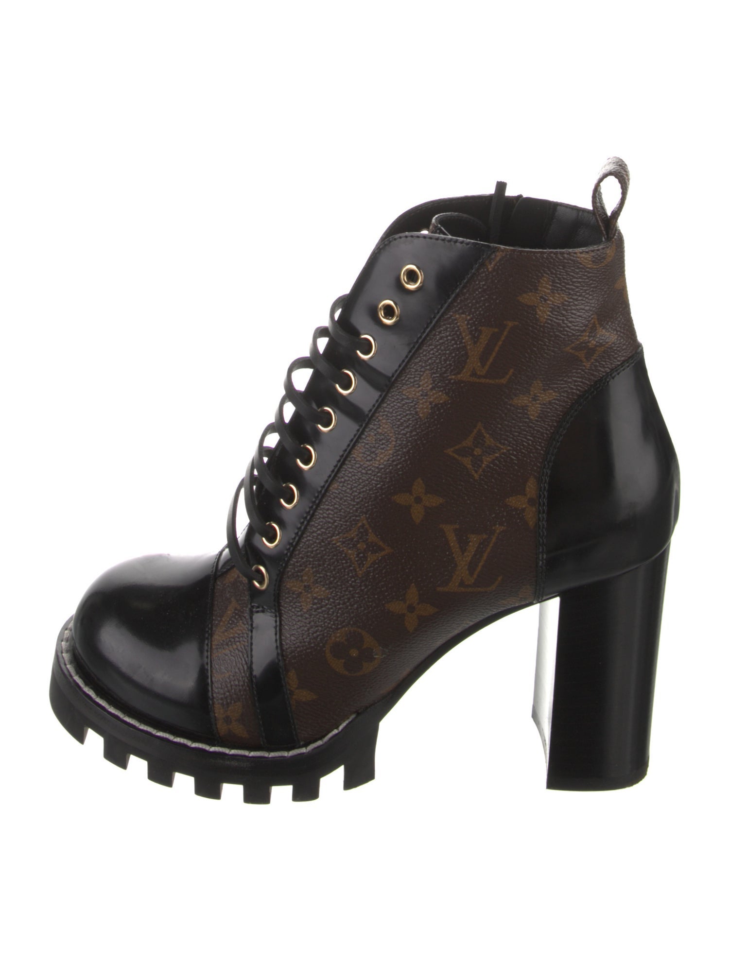 Louis Vuitton LV Monogram Lace-Up Boots