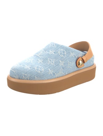 Louis Vuitton LV Monogram Denim Slingback Flats