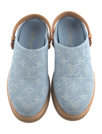 Louis Vuitton LV Monogram Denim Slingback Flats