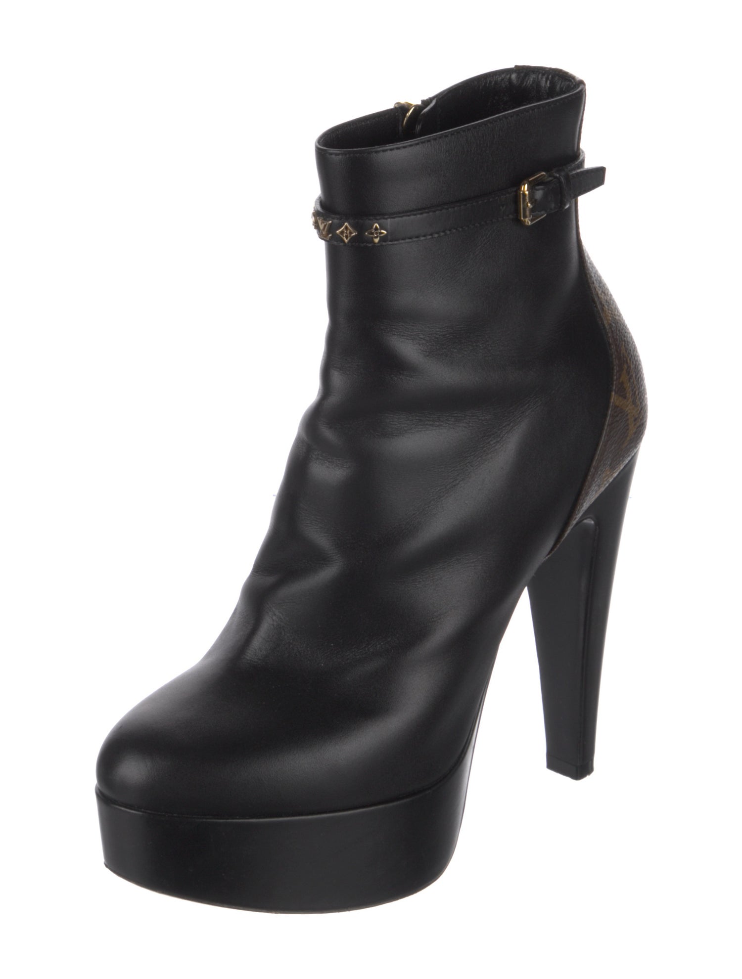 Louis Vuitton Monogram Pattern Leather Boots