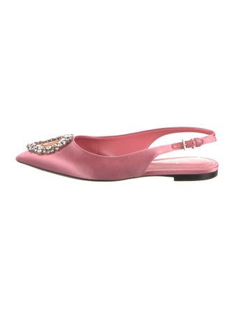 Louis Vuitton Satin Crystal Embellishments Slingback Flats
