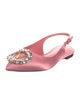 Louis Vuitton Satin Crystal Embellishments Slingback Flats