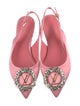 Louis Vuitton Satin Crystal Embellishments Slingback Flats