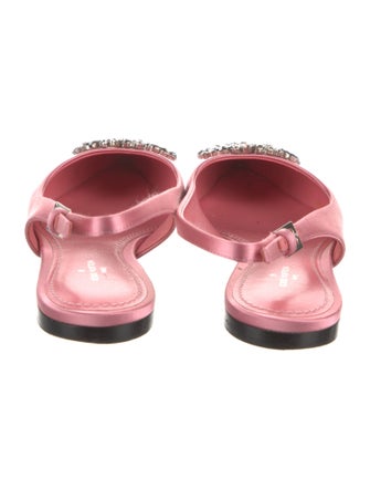 Louis Vuitton Satin Crystal Embellishments Slingback Flats