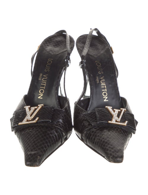 Louis Vuitton Snakeskin Animal Print Slingback Pumps