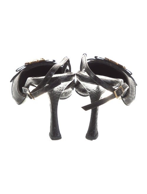 Louis Vuitton Snakeskin Animal Print Slingback Pumps