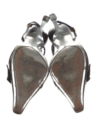 Louis Vuitton Snakeskin Animal Print Slingback Pumps