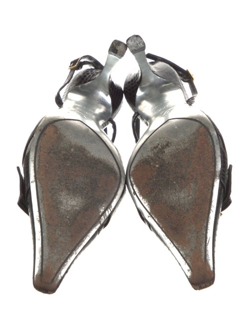 Louis Vuitton Snakeskin Animal Print Slingback Pumps