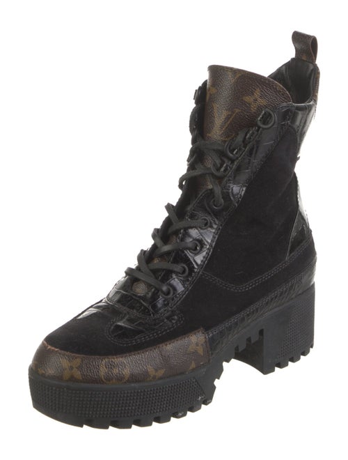 Louis Vuitton LV Monogram Suede Combat Boots