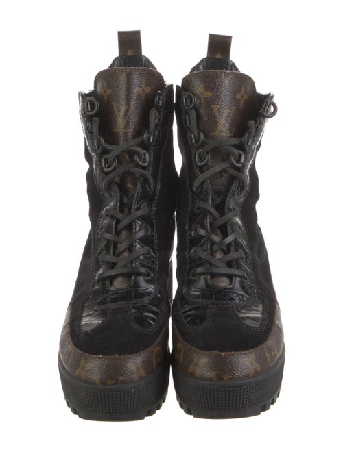 Louis Vuitton LV Monogram Suede Combat Boots