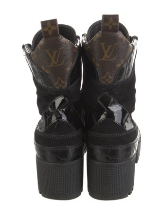Louis Vuitton LV Monogram Suede Combat Boots