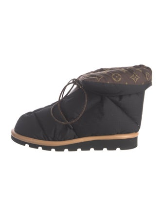 Louis Vuitton Monogram Pattern Nylon Lace-Up Boots