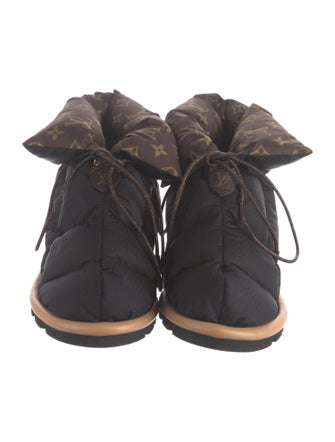 Louis Vuitton Monogram Pattern Nylon Lace-Up Boots