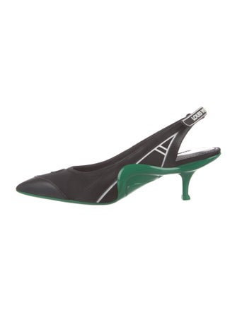 Louis Vuitton Neoprene Printed Slingback Pumps
