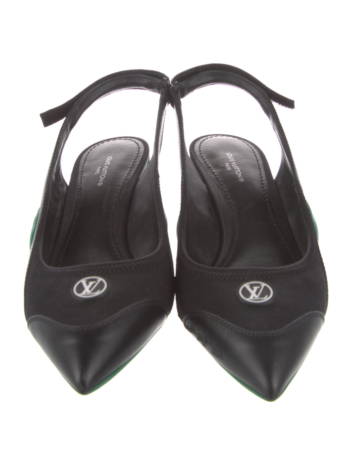 Louis Vuitton Neoprene Printed Slingback Pumps