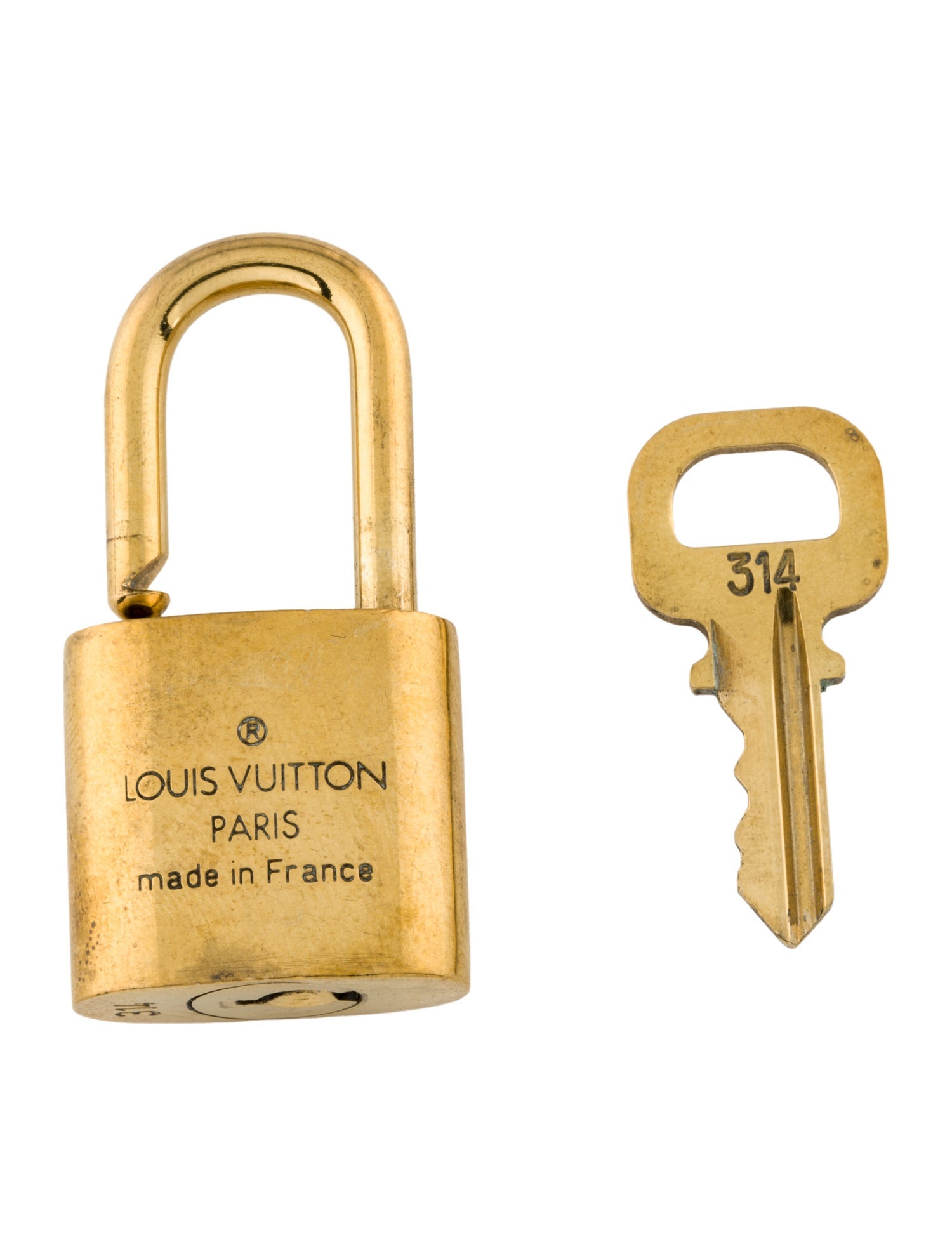 Louis Vuitton Brass Lock & Key Set