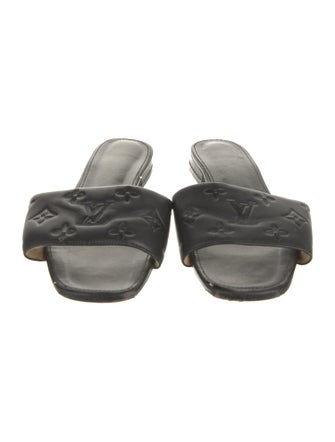 Louis Vuitton LV Monogram Leather Slides