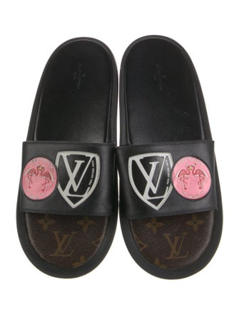 Louis Vuitton LV Monogram Leather Slides