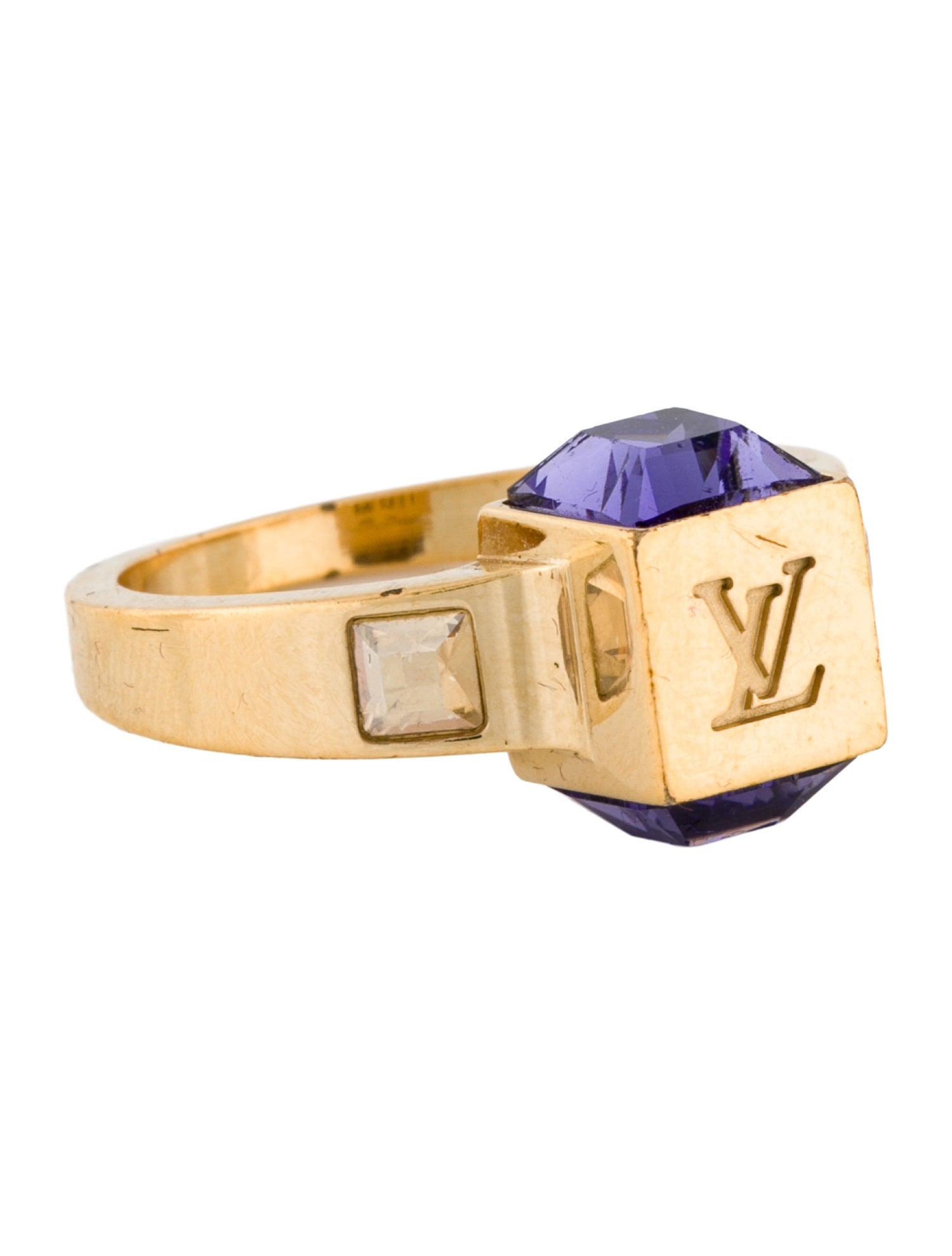 Louis Vuitton Crystal Gamble Cocktail Ring