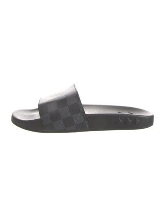Louis Vuitton Monogram Eclipse Plaid Print Slides