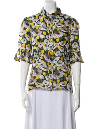 Louis Vuitton 2011 Silk Button-Up Top