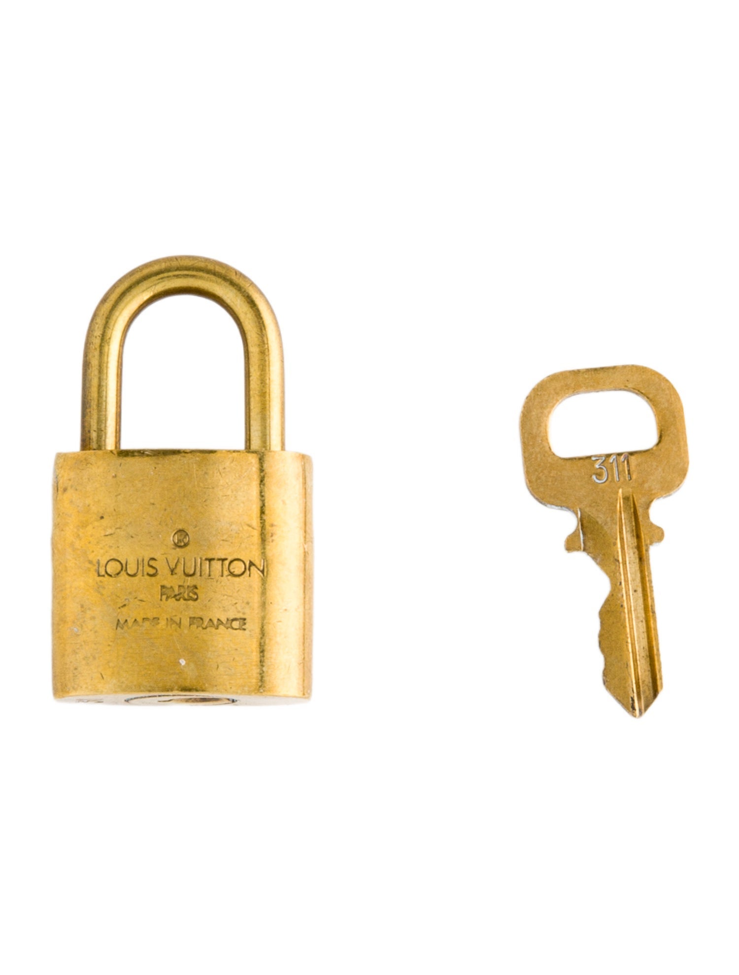 Louis Vuitton Brass Lock & Key Set