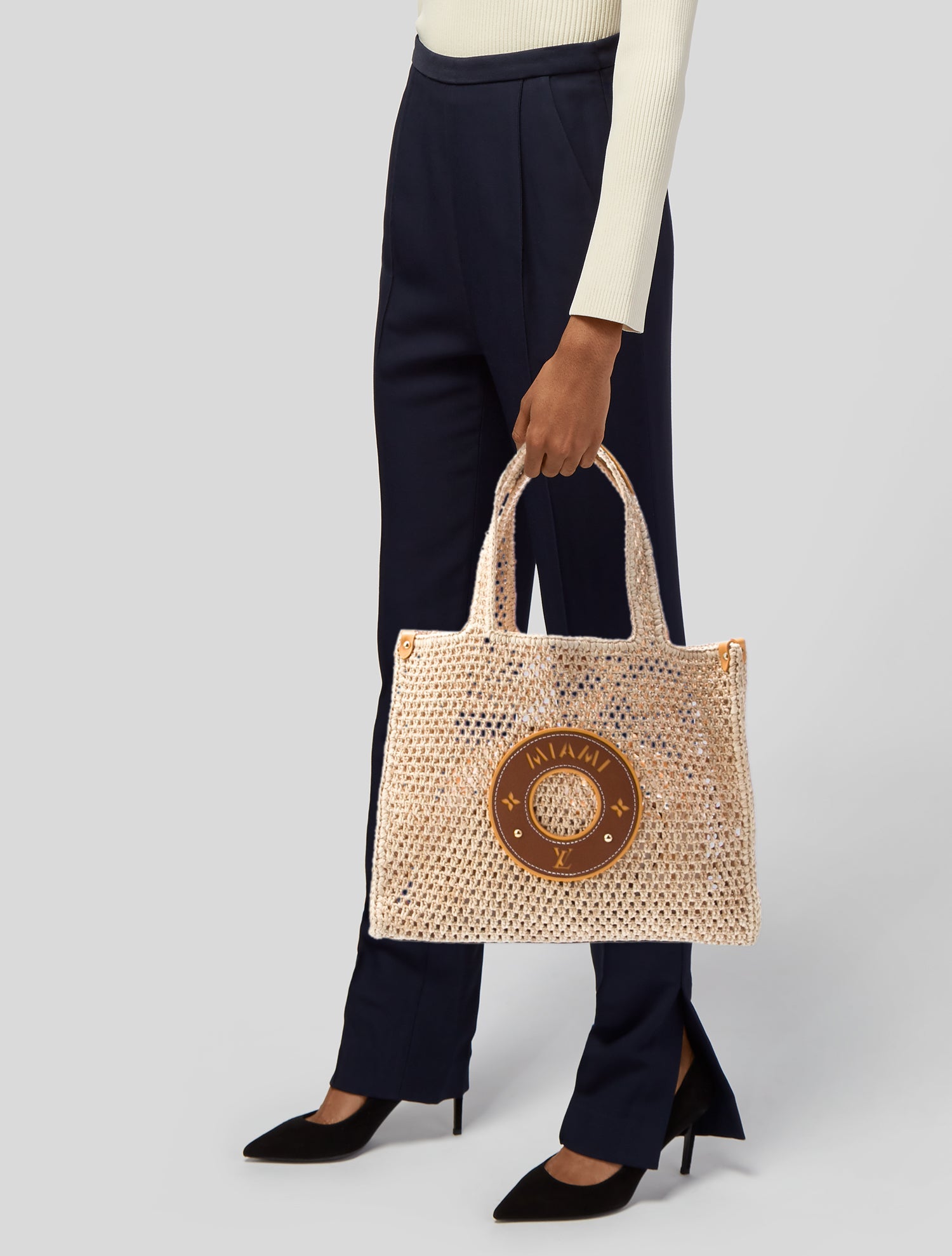 Maison Margiela 2023 XL Woven Raffia Tote - Neutrals Totes