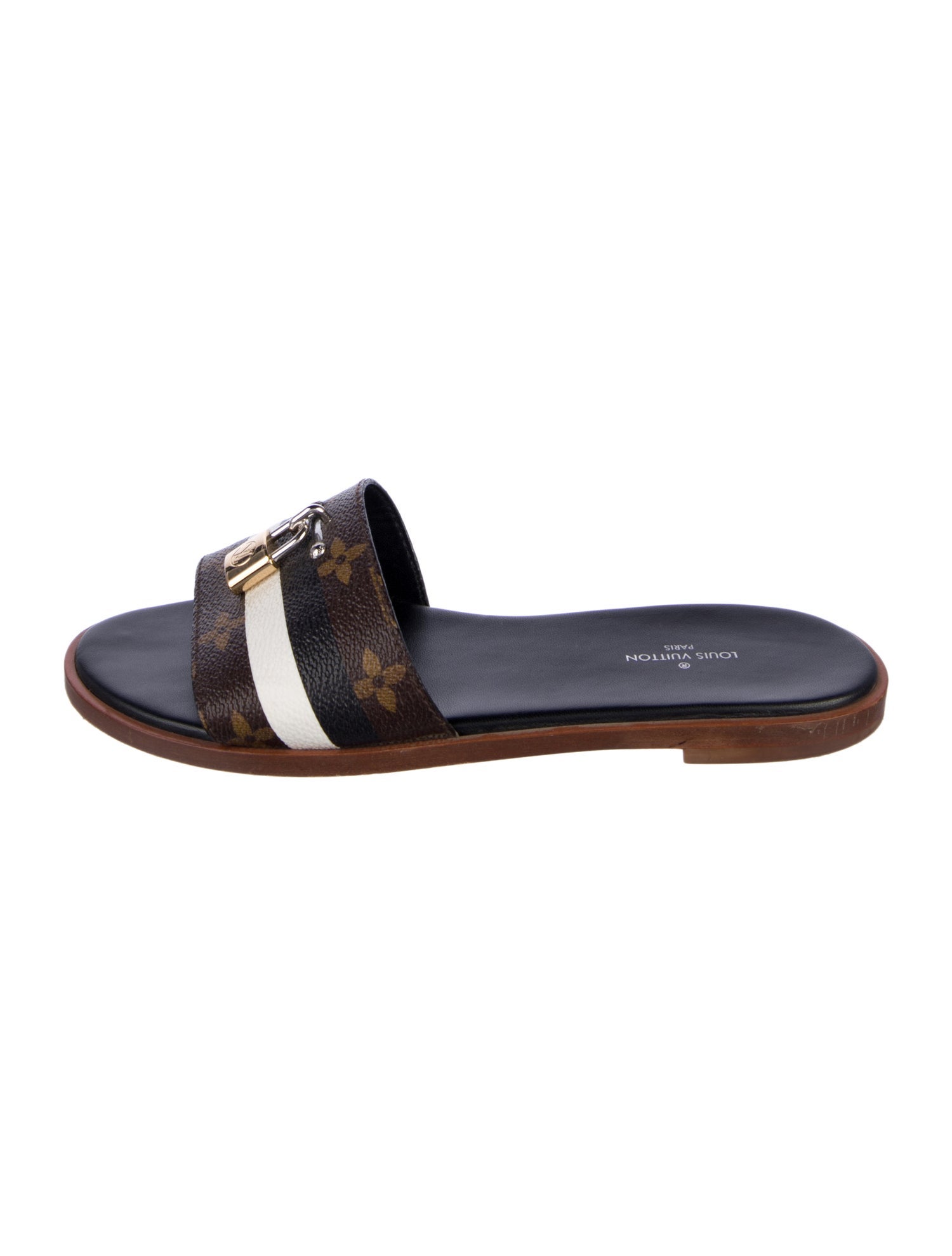 Louis Vuitton LV Monogram Leather Slides