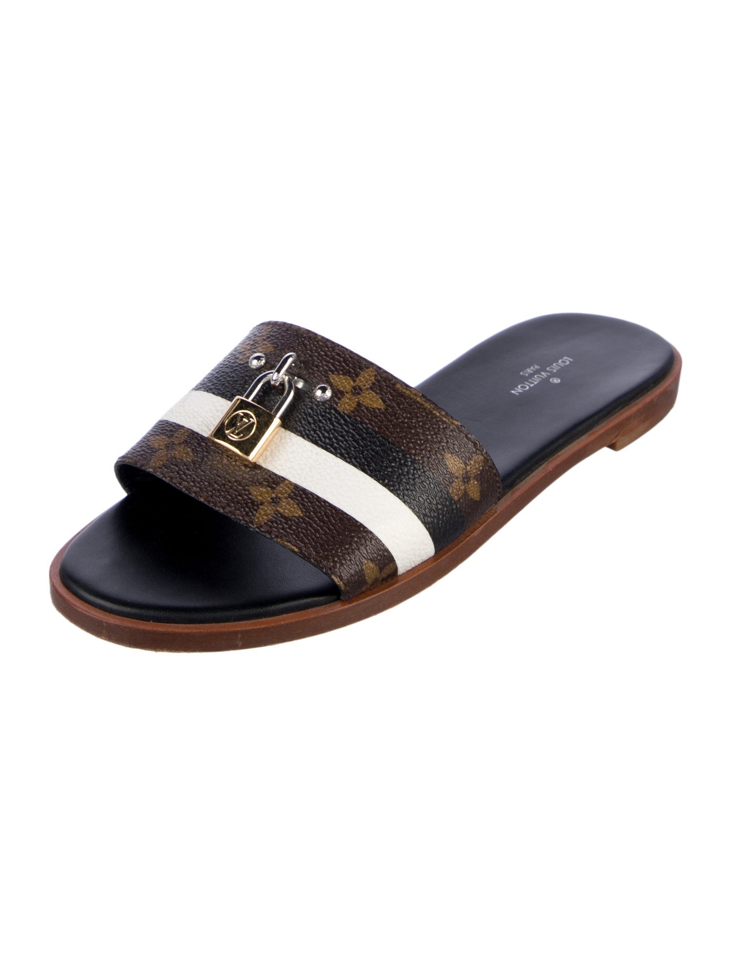 Louis Vuitton LV Monogram Leather Slides