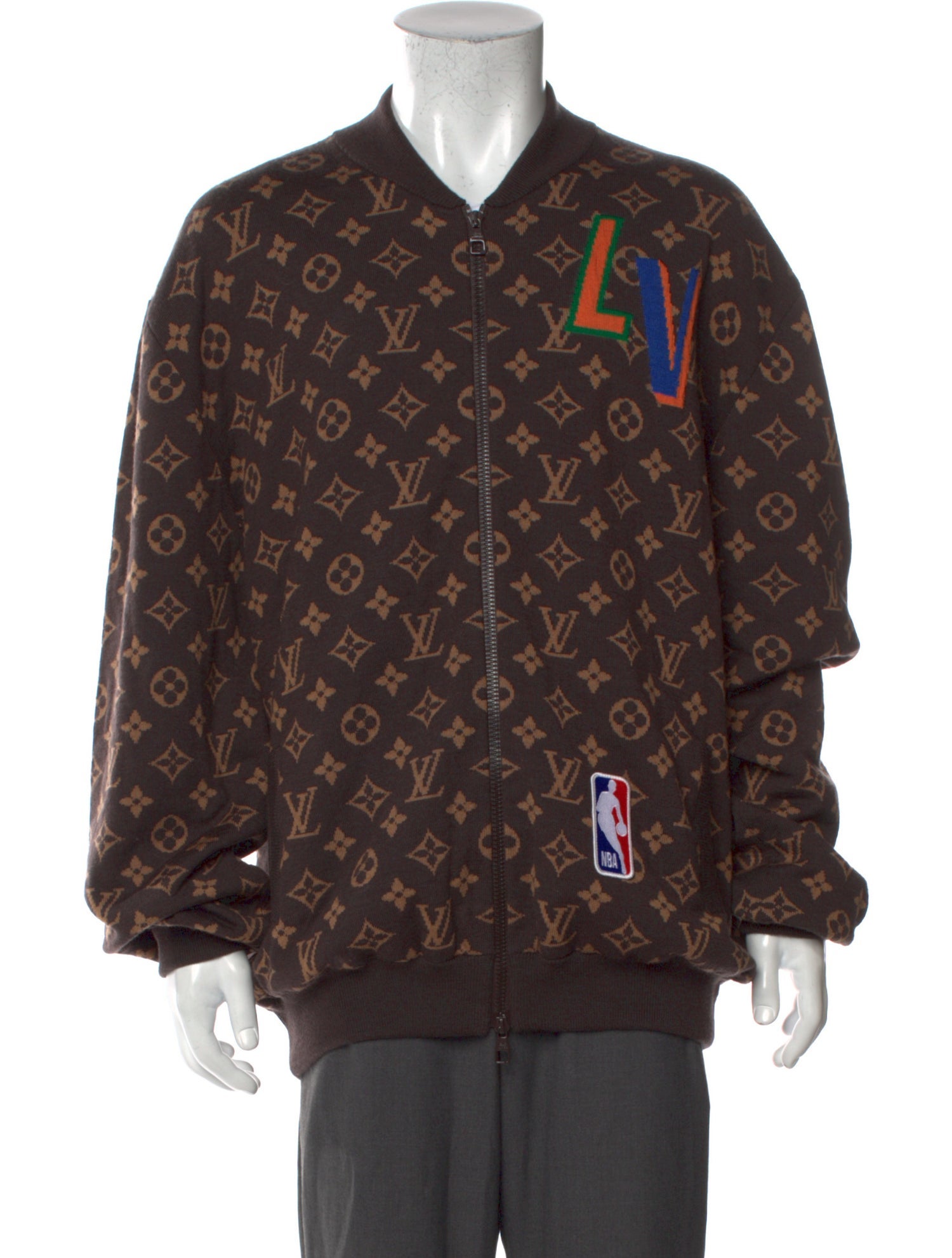 Louis Vuitton スタジャン NBA LV NBA Brown Monogram Jacket Louis Vuitton size XL | eBay