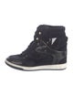 Louis Vuitton Monogram Pattern Suede Wedge Sneakers