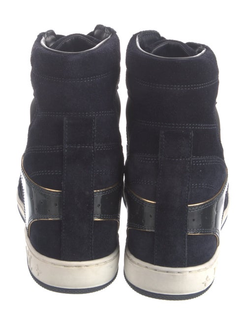 Louis Vuitton Monogram Pattern Suede Wedge Sneakers