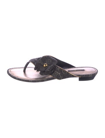 Louis Vuitton Sandals LV Monogram Denim Slides IT 37.5 | 7.5