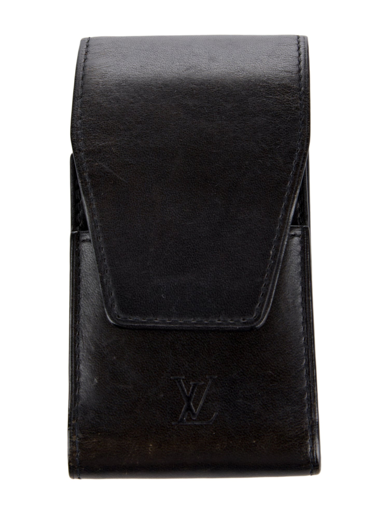 Louis Vuitton Black Leather Cigarette Case