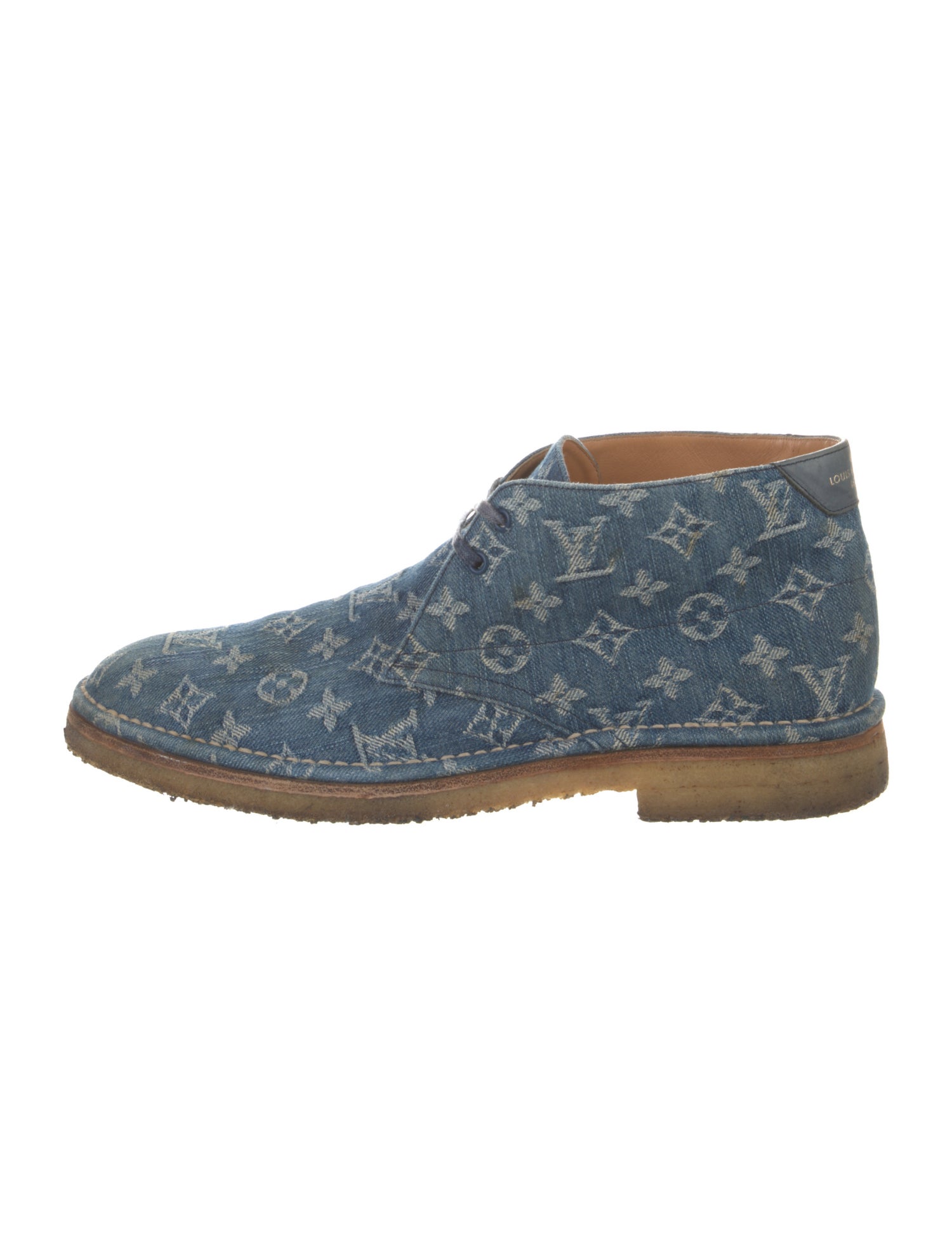 Louis Vuitton LV Monogram Denim Lace-Up Boots