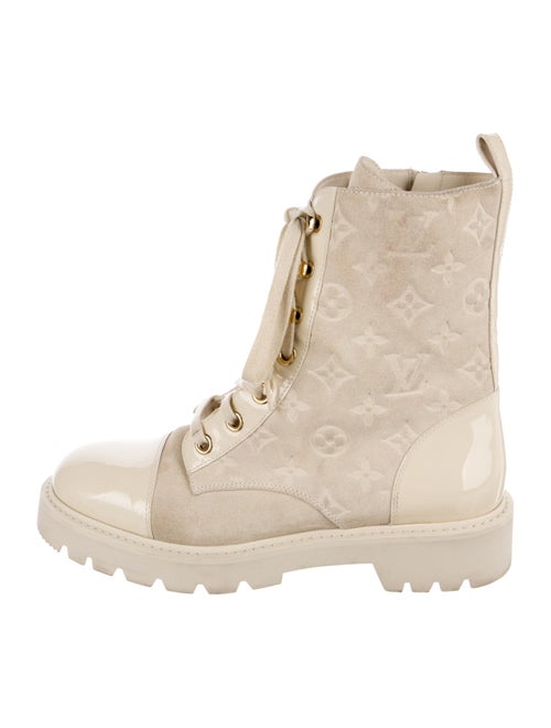 Louis Vuitton LV Monogram Suede Combat Boots