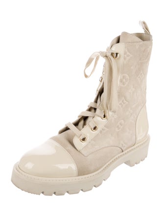 Louis Vuitton LV Monogram Suede Combat Boots