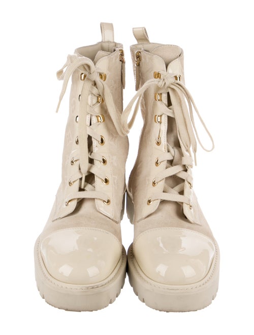 Louis Vuitton LV Monogram Suede Combat Boots