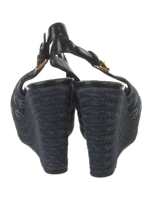Louis Vuitton Denim Printed Slingback Sandals