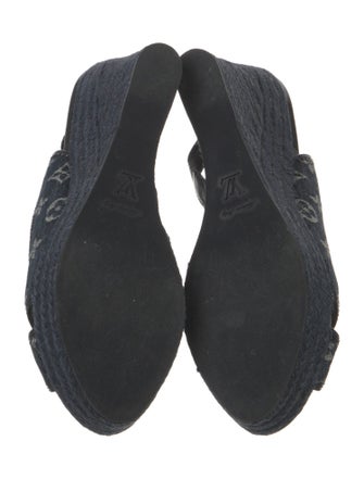 Louis Vuitton Denim Printed Slingback Sandals