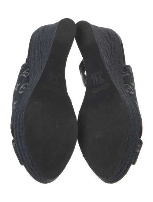 Louis Vuitton Denim Printed Slingback Sandals