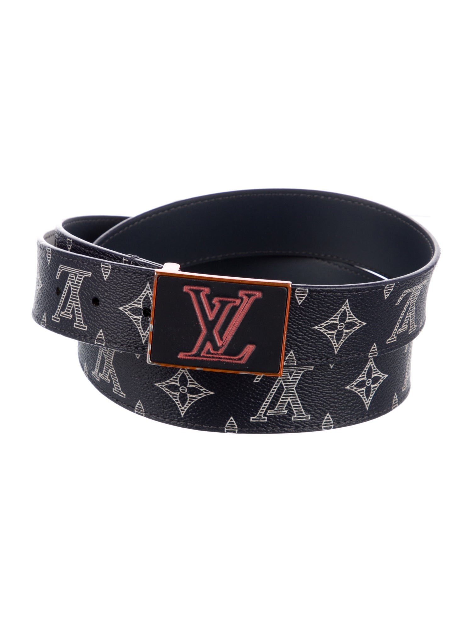 Louis Vuitton 2018 Upside Down LV Monogram Ink 35MM Waist Belt