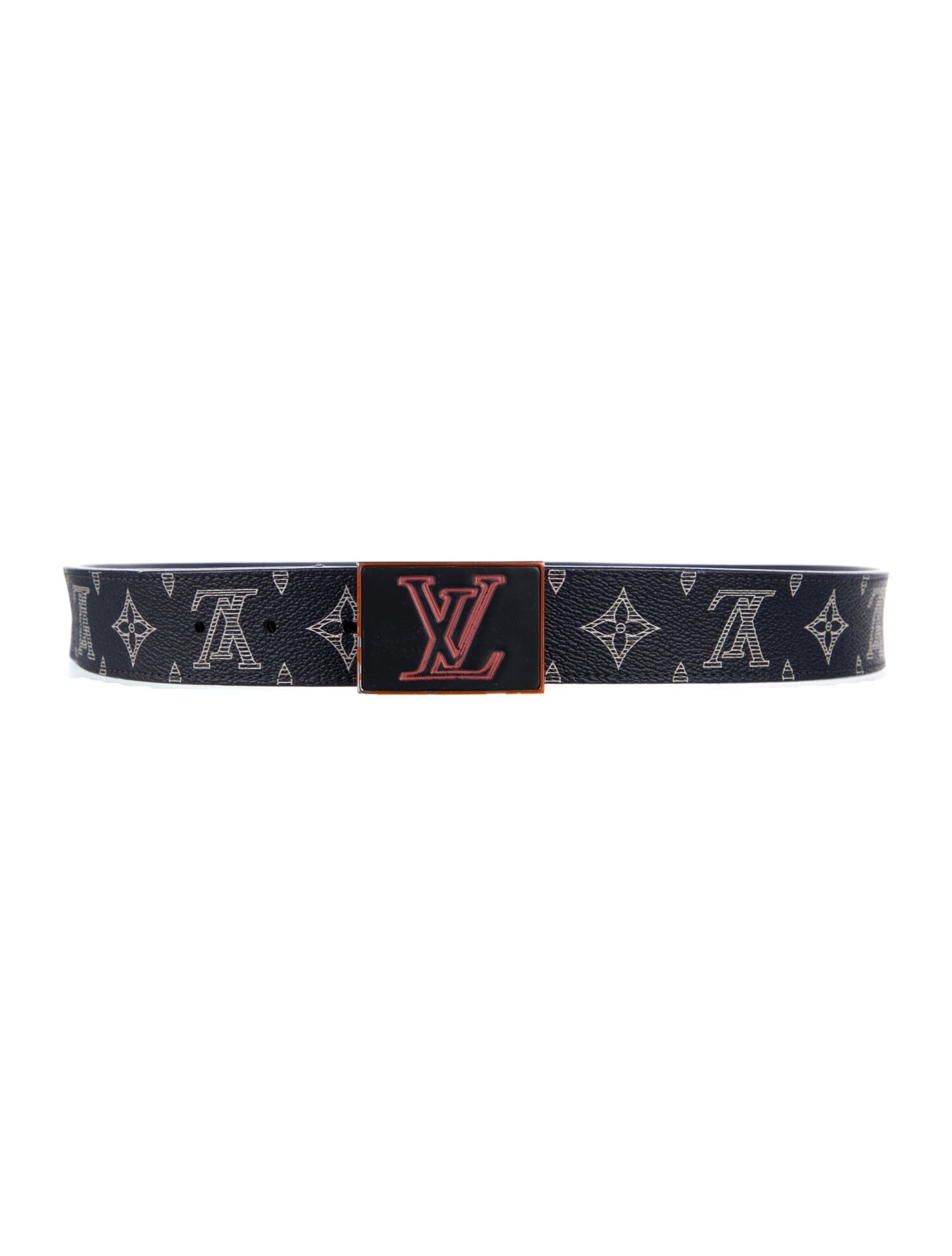 Louis Vuitton 2018 Upside Down LV Monogram Ink 35MM Waist Belt
