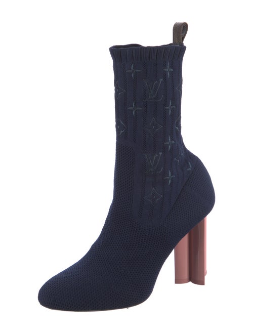 Louis Vuitton LV Monogram Embroidered Accent Sock Boots