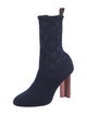 Louis Vuitton LV Monogram Embroidered Accent Sock Boots