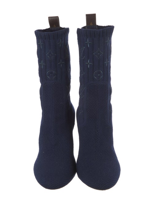 Louis Vuitton LV Monogram Embroidered Accent Sock Boots