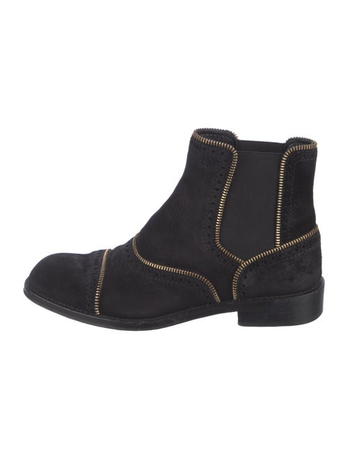 Louis Vuitton Suede Lasercut Accents Chelsea Boots